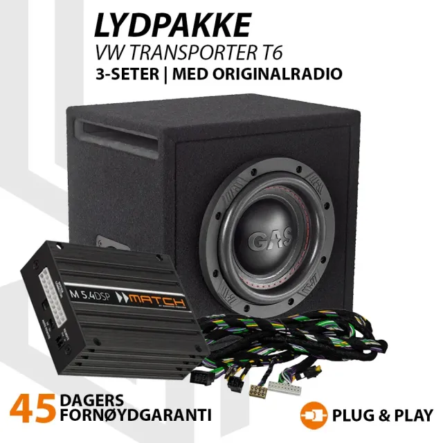 Match Lydoppgraderingspakke VW Transporter T6 3 seter